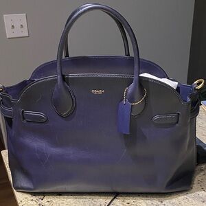 Coach Dark Blue Leather Satchel